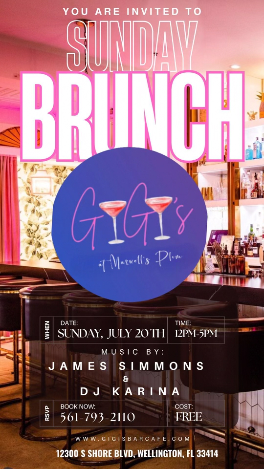 Boozy Brunch with Music by James Simmmons & DJ Karina at Gigi's, Maxwell's Plum